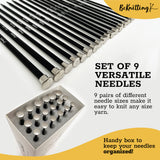 BeKnitting Aluminum Straight Needle Set (9 pairs)