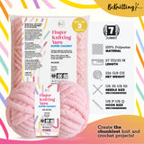 BeKnitting Set of 3 Pack Balls of 27yd #7 Pink Polyester Soft Velvet Chenille Finger Knitting Crochet Yarn