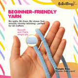 BeKnitting Set of 3 Pack Balls of 110yd #5 Light Blue Polyester Soft Velvet Chenille Finger Knitting Crochet Yarn