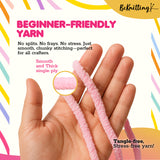 BeKnitting Set of 3 Pack Balls of 110yd #5 Pink Polyester Soft Velvet Chenille Finger Knitting Crochet Yarn