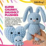 BeKnitting Set of 3 Pack Balls of 110yd #5 Light Blue Polyester Soft Velvet Chenille Finger Knitting Crochet Yarn