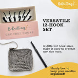 BeKnitting Aluminum Crochet Hook - 12 Hook Set